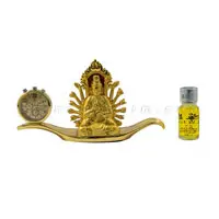 Tượng phật vàng quan âm NGHÌN TAY ngồi lá (đồng hồ)