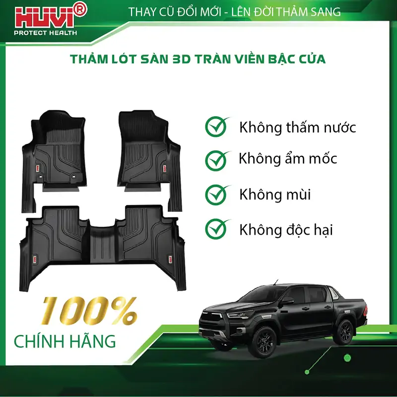 Thảm sàn Huvi Hilux 2026 tràn viền - Ảnh 3