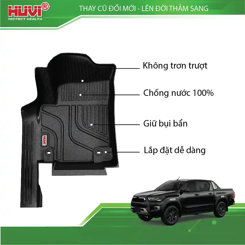 Thảm sàn Huvi Hilux 2026 tràn viền - Ảnh 2