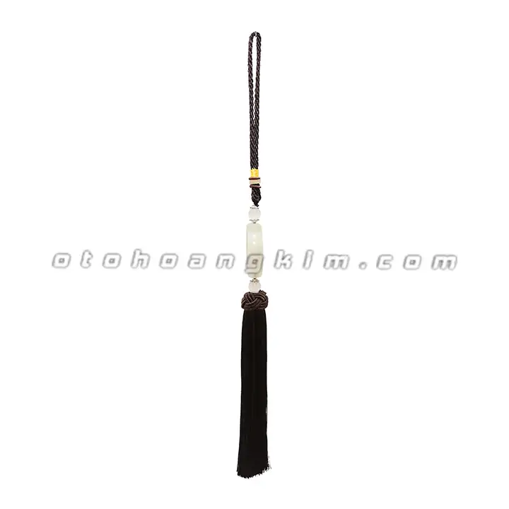 Dây treo cẩm thạch 2 vòng tròn (dây đen) - Ảnh 2