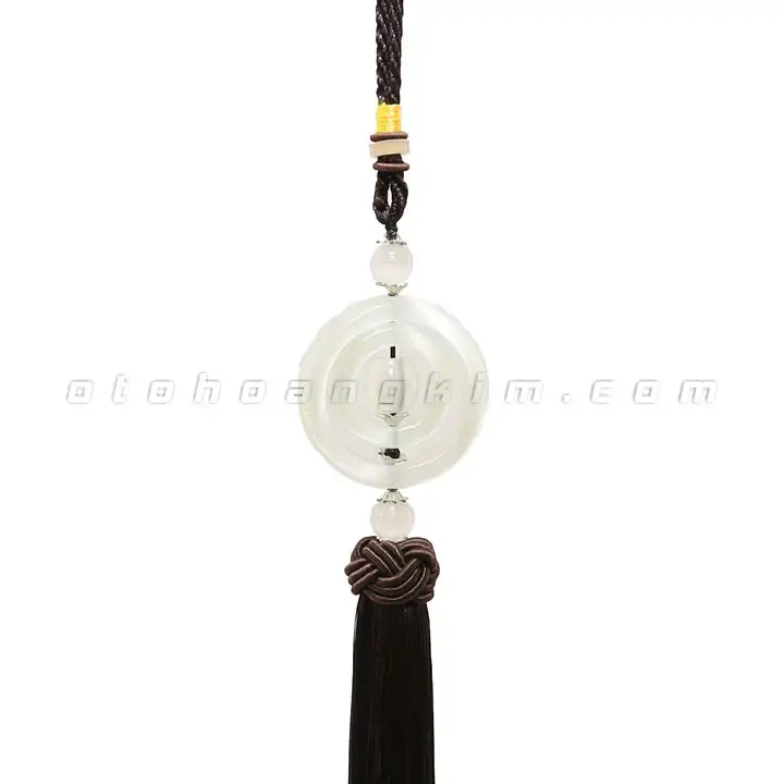 Dây treo cẩm thạch 2 vòng tròn (dây đen) - Ảnh 3
