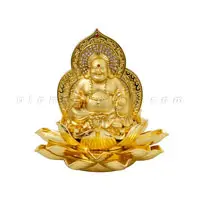 Tượng phật vàng Di Lặc ngồi hoa sen nở