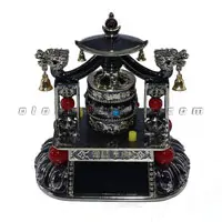 Tượng bánh xe cầu nguyện vàng hạt đỏ LS
