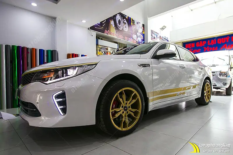 Dán đổi màu Candy trắng Kia Optima - Ảnh 3