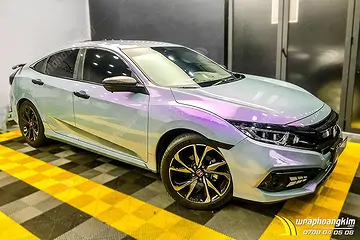 Dán đổi màu Candy hoàng hôn bạc Honda Civic