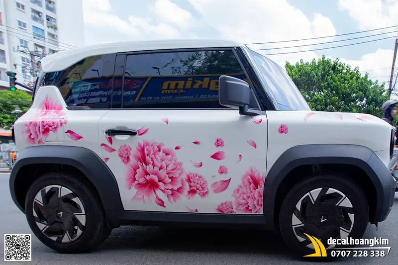 Tem xe Vinfast VF3 hoạ tiết hoa hồng - Ảnh 3