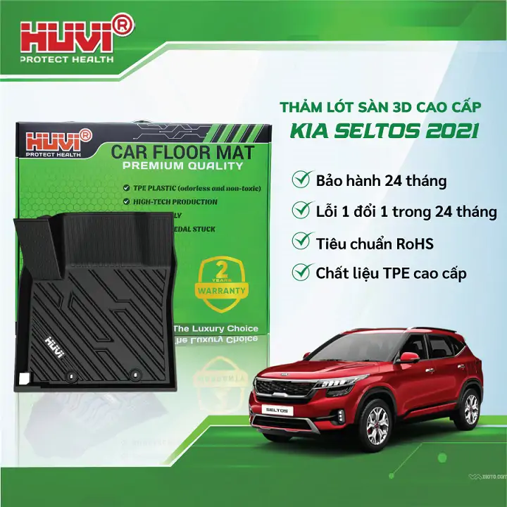 Thảm Lót Sàn Huvi Kia Seltos 2021 3D - Ảnh 4