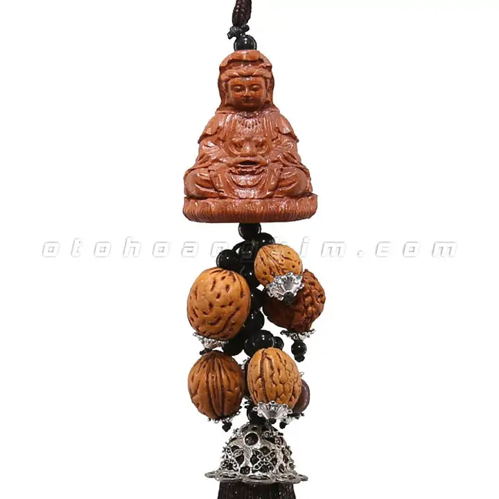 Dây treo gỗ phật Quan Âm (dây đen) - Ảnh 3