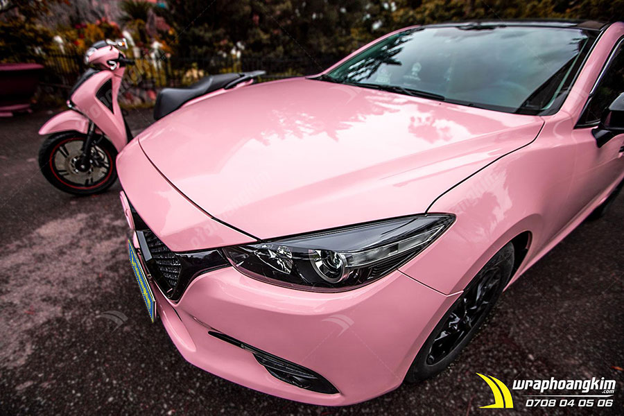 Dán đổi màu Candy hồng đào pha lê Mazda 3 ảnh 4