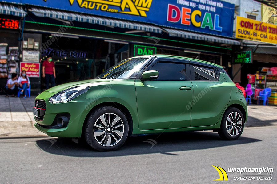 Dán đổi màu xanh quân đội mờ Suzuki Swift ảnh 2