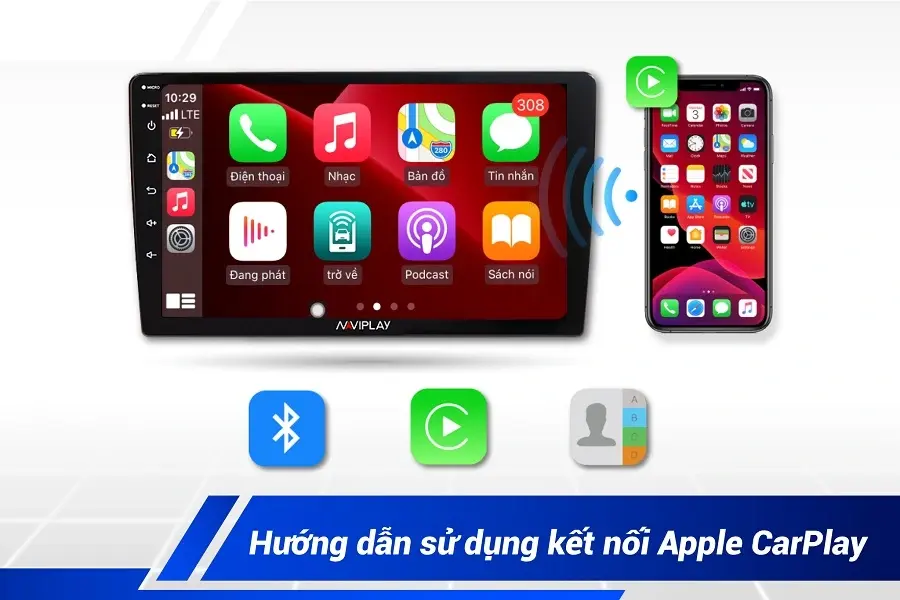 Apply Carplay kết nối điện thoại Iphone với màn hình ô tô